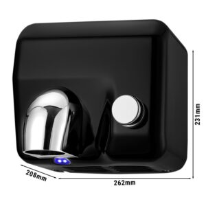 Sušič rúk tlačidlový - matná čierna oceľ