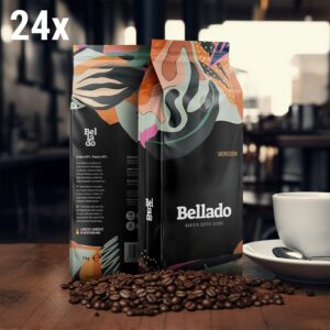 BELLADO kávové zrná Monsoon – 24 × 1 kg, 60 % Arabica, 40 % Robusta