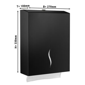 Zásobník na papierové utierky – 400 ks – nerezový, čierny povrch