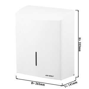 AIR WOLF zásobník na utierky – kapacita 600 ks – nerez, biely odtieň