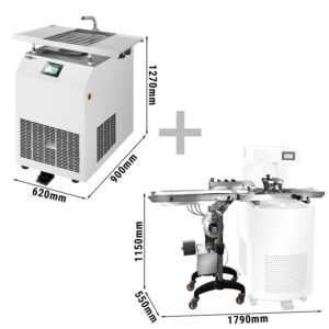 Zariadenie na temperovanie čokolády – Chocotemper – s výtokovým kohútikom a odkladacou plochou
