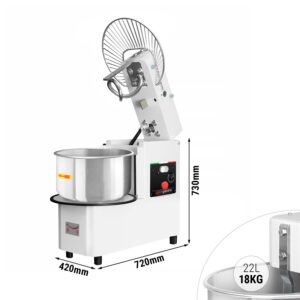 Stroj na cesto s jednou rýchlosťou 22 litrov / 18 kg - odnímateľná misa - sklopné miešadlo - časovač