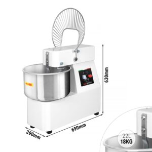 Stroj na prípravu cesta s dvoma rýchlosťami 22 litrov / 18 kg - pevná misa - časovač