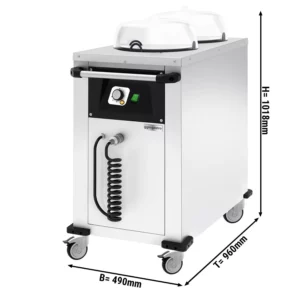 Vyhrievaný zásobník tanierov s kolieskami na 100 tanierov