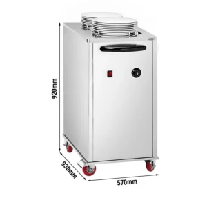 Ohrievač tanierov vyhrievaný s kolieskami na 2x40 tanierov