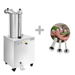 Hydraulická plnička klobás 25 l 1,5 kW nerezová oceľ