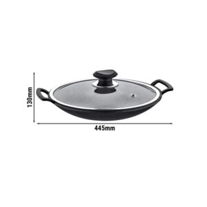 Wok panvica s vekom Ø340 mm nepriľnavá
