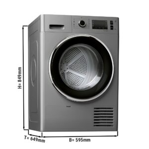 Sušička s tepelným čerpadlom – kapacita 8 kg – strieborný dizajn