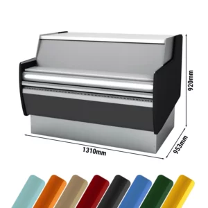 Pokladničný stolík Hendi - 990mm, s LED osvetlením, štandardne s čiernym predným panelom