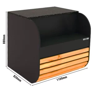 Pokladňa - 1100 mm, drevené čelo, čierna žula