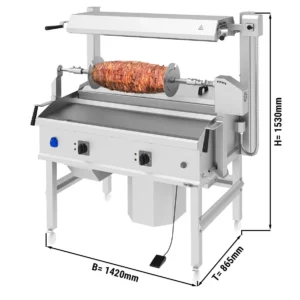 Stroj na Cag kebab – 14 kW – horizontálny – samostatne stojaci model
