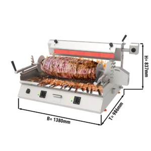 Stroj na Cag kebab – 9,8 kW – horizontálny – stolový model