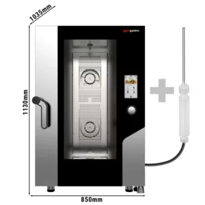 Dotykový konvektomat – 10x GN 1/1 alebo EN 60x40, s umývacím systémom a teplotným snímačom