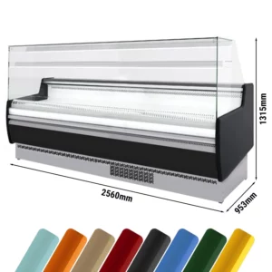 Chladiaci pult Hendi - 1620mm, s LED osvetlením a 1 policou, štandardne s čiernym predným panelom