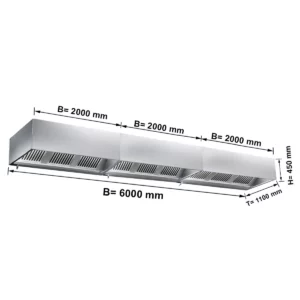 Digestor – 6,0m, filter, lampa