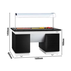 Bufetový pult DUBLIN – 1600mm, chladiaca doska, kolieska