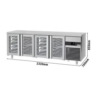 Premium chladiaci pult – 2300x700mm, 4 sklenené dvere