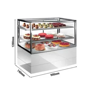 Vitrína Hendi – 900 mm, s LED osvetlením a 2 policami