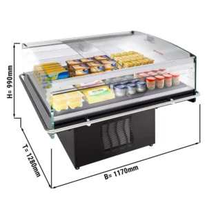 Chladiaci pult / ostrov – 1170 mm – s dvoma sklenenými posuvnými dverami