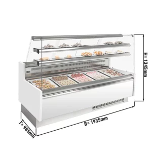 Tortový pult – 1930 mm, LED, 2 police