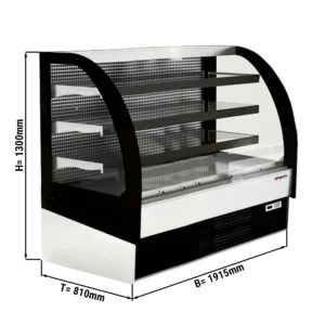 Nástenná chladiaca polica - 1915 mm, LED osvetlenie, 3 police, zatvorená vzadu