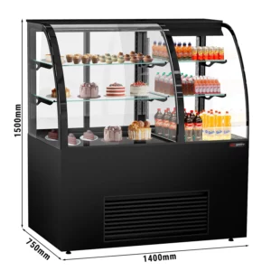 Samoobslužná vitrína na torty – 1400 mm, LED osvetlenie, 2 police