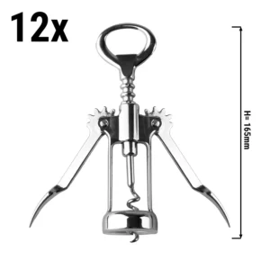 Vývrtka Professional – 15 cm, strieborná (12 ks)