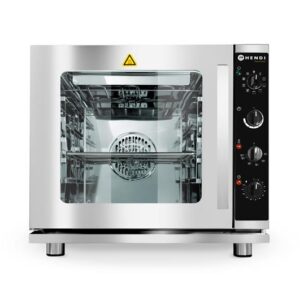 Konvekčná parná rúra Hendi – multifunkčná, 4x GN 2/3, 230 V / 3000 W, svetlošedá, rozmery 625x585x590 mm