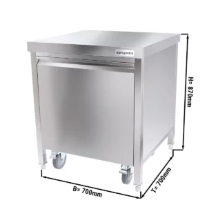 Odpadkový kôš, rolovací kontajner, 50L, nerez