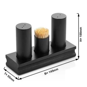 Cruet Hendi - 3 časti, špáradlá, soľ a korenie