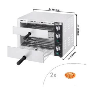 Flambovacia mini rúra elektrická – 2x 33 cm, manuálne ovládanie