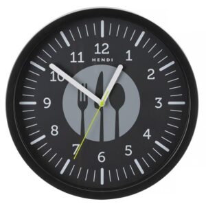 Nástenné hodiny – Hendi, čierna, ø365x(H)45 mm