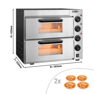 Mini pizza pec elektrická – 4+4x 20 cm, manuálne ovládanie