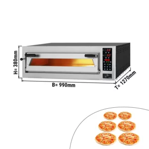 Elektrická pizza pec – 6x35 cm hĺbka, dotykové ovládanie,