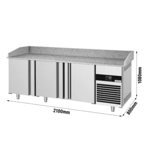Chladiaci stôl na pizzu Premium – 2100 x 800 mm, 3 dvere