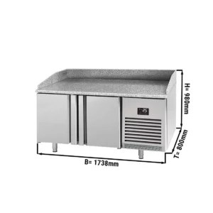 Chladiaci stôl na pizzu Premium Plus – 1783 x 800 mm, 2 dvere