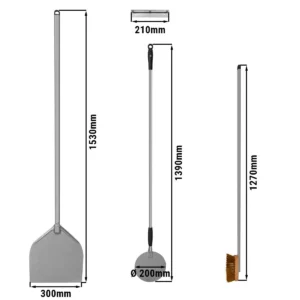 Sada pizza lopát a kef – do pece