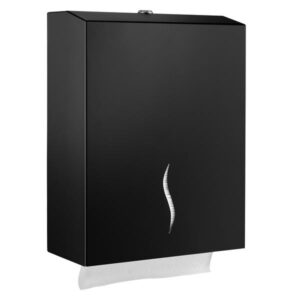 Zásobník na papierové utierky – kapacita 800 ks – nerez, čierny dizajn