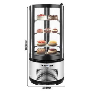 Stolová panoramatická vitrína - 100 litrov, 480 mm, 3 police, čierna