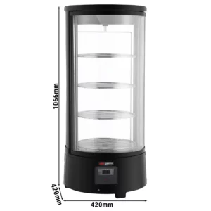 Stolová panoramatická vitrína - 68 l, 420 mm, 4 polície, čierna