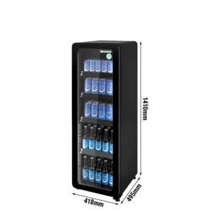 Gastro Cool chladnička s priehľadnými dverami - 135 L, štíhla, 1 sklenené dvere, čierna