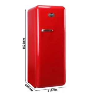 Gastro Cool retro chladnička - 300 L, 1 dvierko, červená