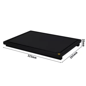 Doska na krájanie s drážkou na šťavu - 325x265mm - čierna