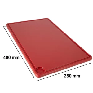 Doska na krájanie s drážkou na šťavu - 25 x 40 cm - červená