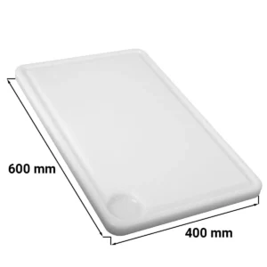 Doska na krájanie s drážkou na šťavu - 40 x 60 cm - biela