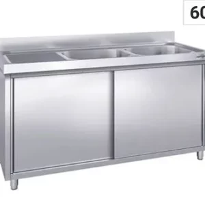 Drezy so skrinkou - s 2 drezmi, 600mm