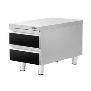 Zásuvková skrinka čierna titánová – 400×660 mm, 2 zásuvky