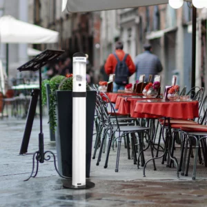 Popolník na stôl, hliníkový – biely