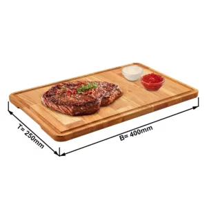 Steakový tanier dubový – 400×250 mm (6 ks)