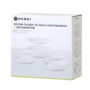 Tanierová sada Hendi 795224 – 18 ks, z tvrdeného skla